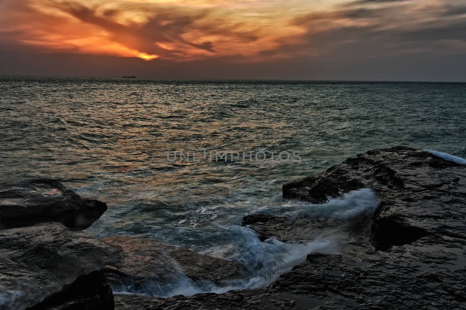 Orange Ocean Sunset by ekipaj