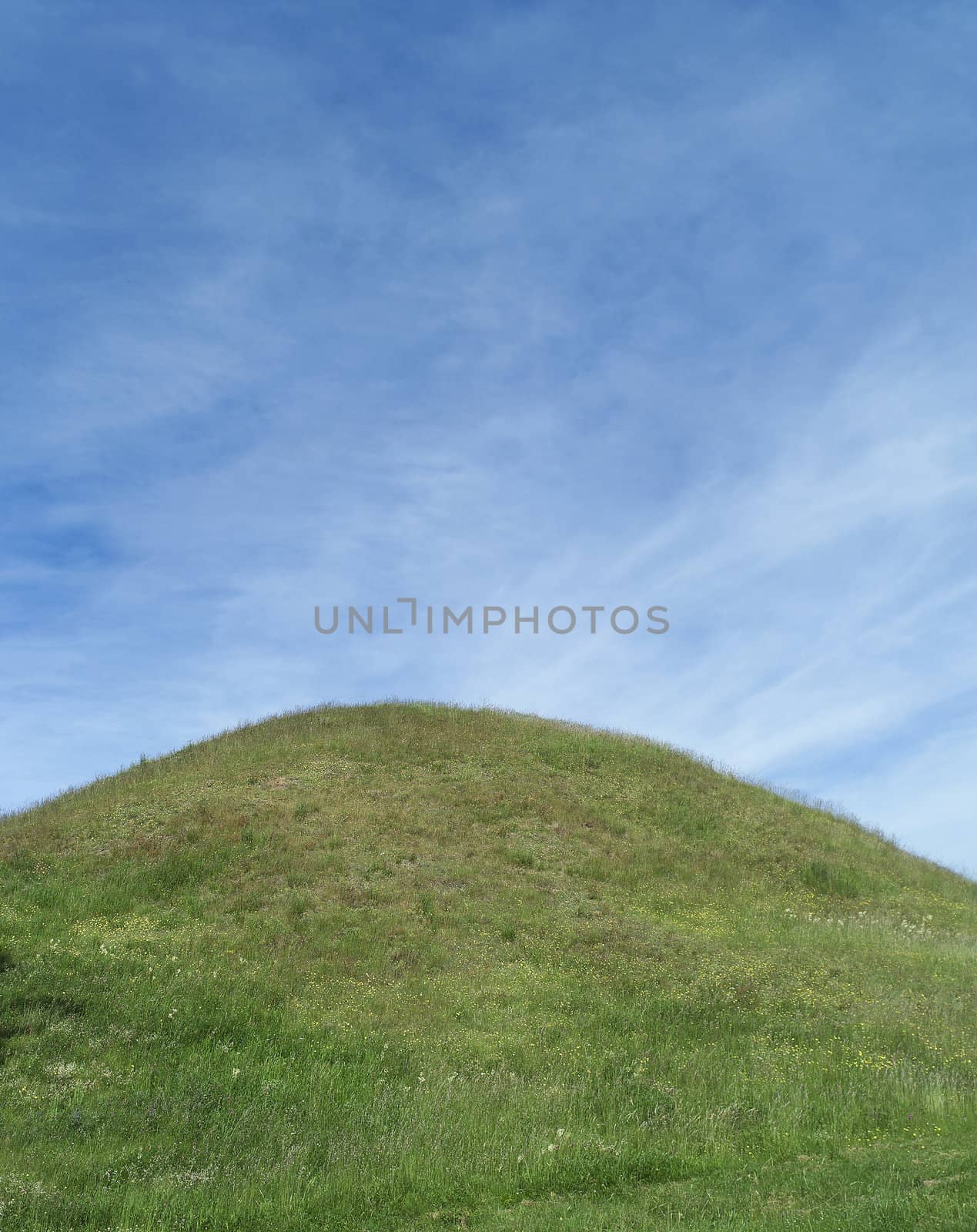 Green Hill in front of Blue sky