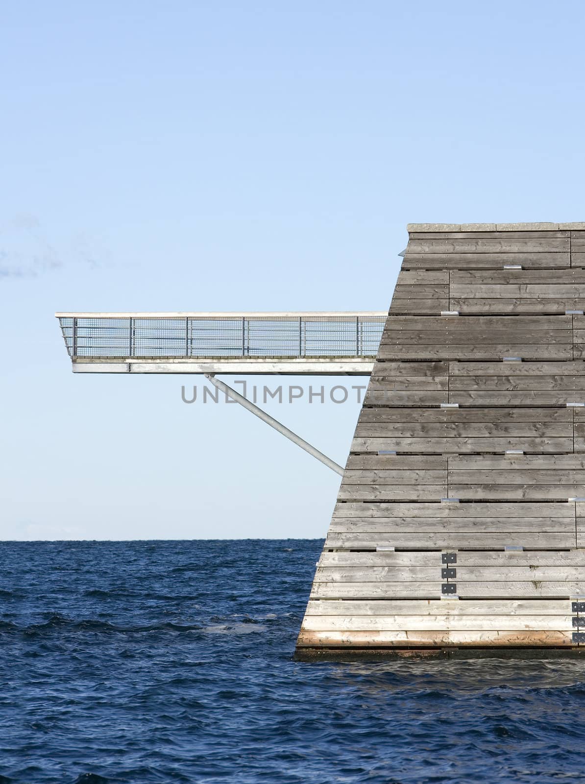 Pier with modern Architecture on a sunny day