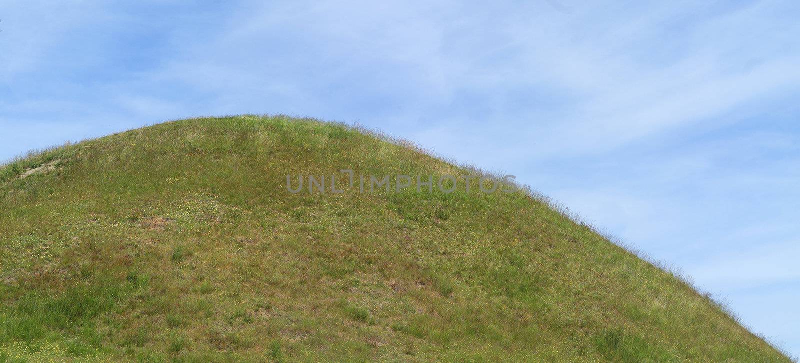 Green Hill in front of Blue sky