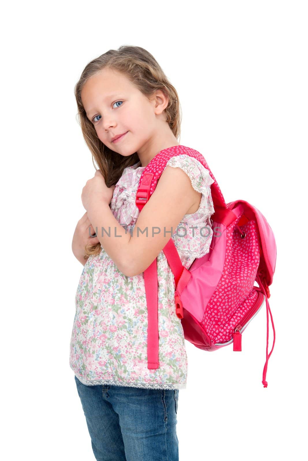 Young student with school bag. by karelnoppe