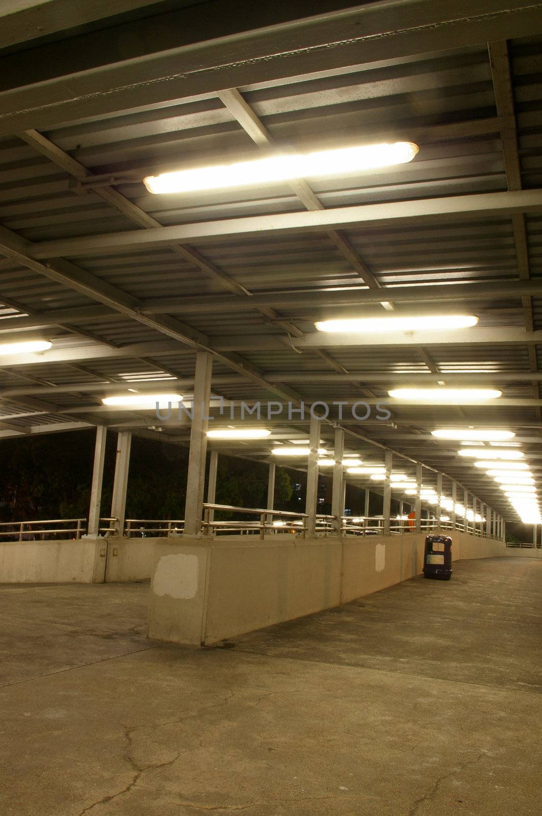 Footbridge at night