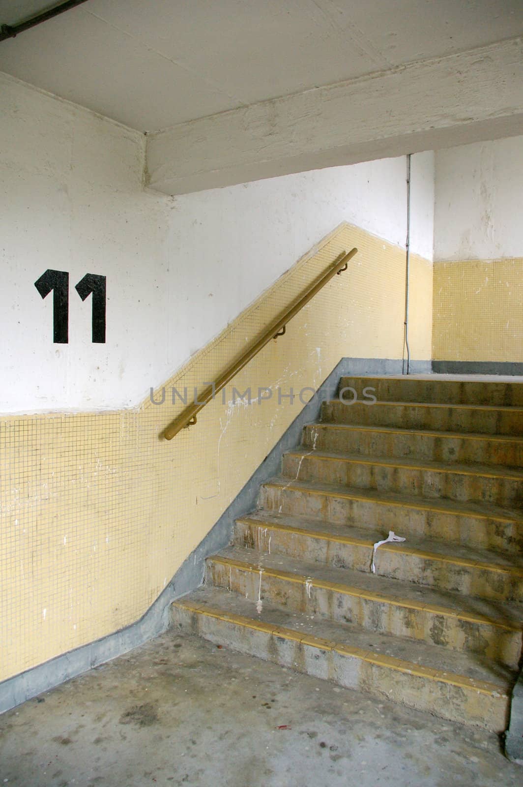 Old stairs in Hong Kong public housing by kawing921