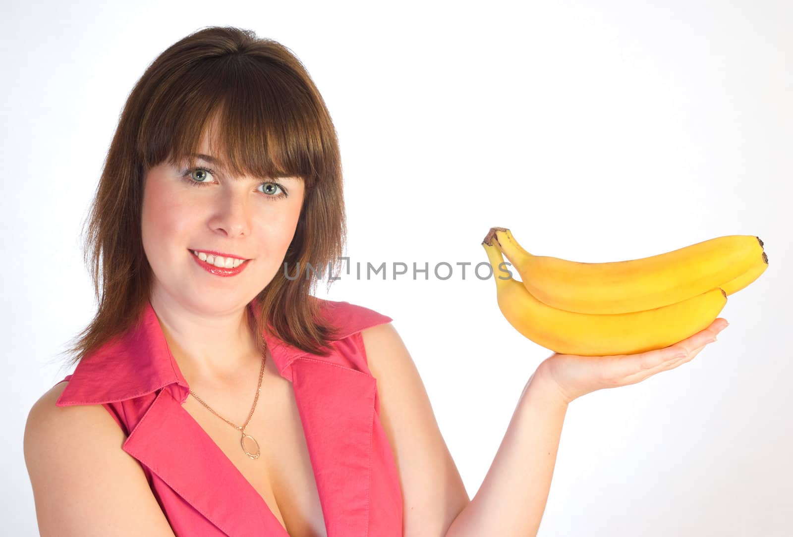 beautiful girl with bananas in hand  by petr_malyshev