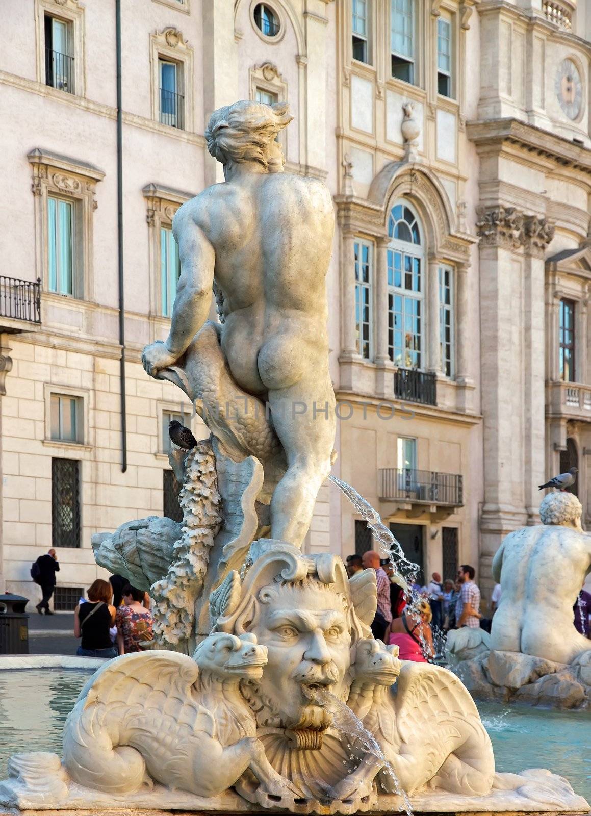 Moorish fountain 1576, piazza navonna Rome  Italy