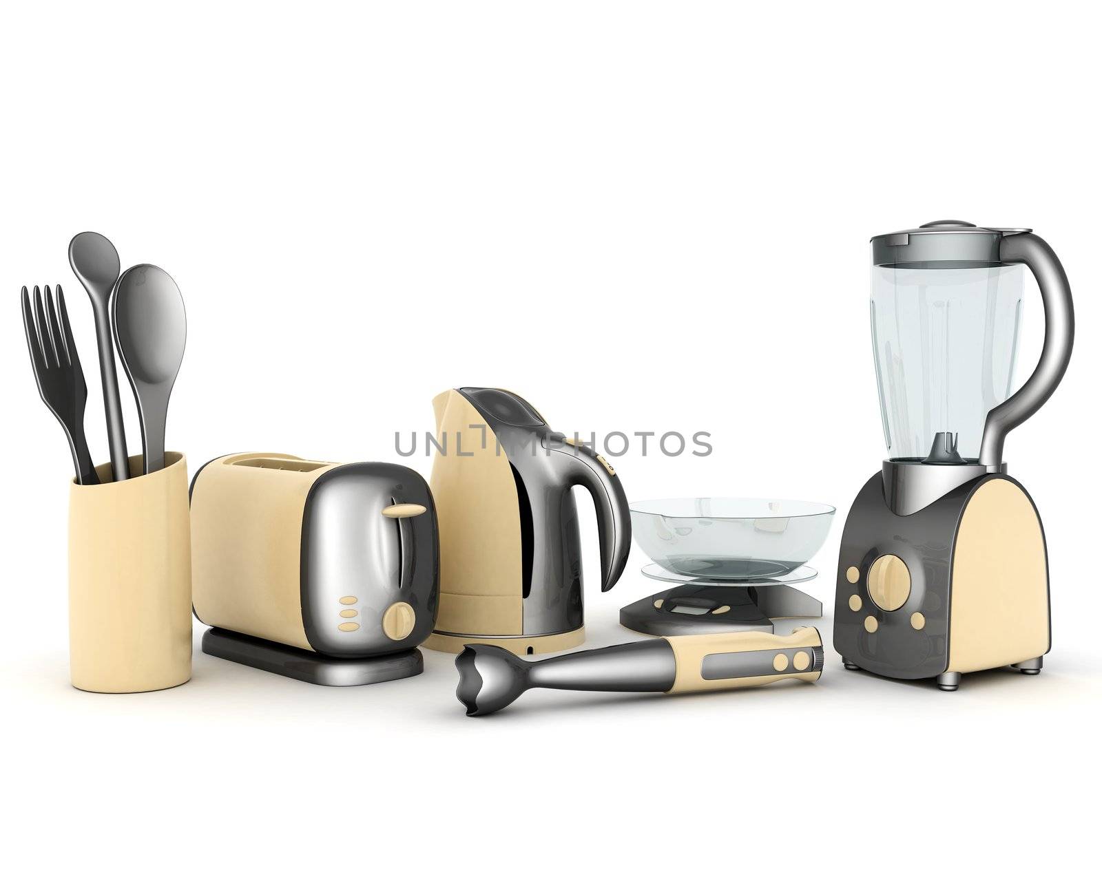 picture of household appliances on a white background