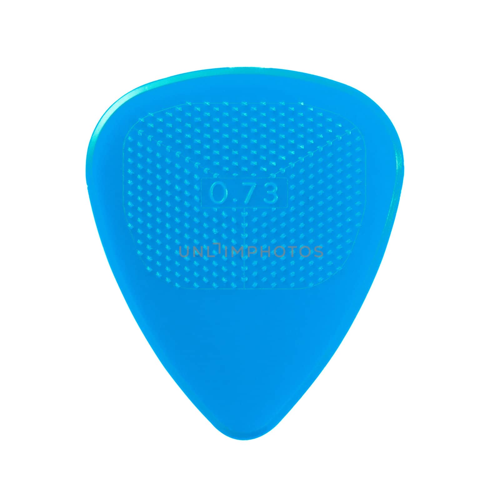 blue guitar plectrum isolated on white