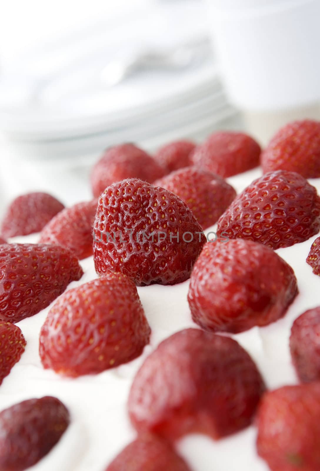 Close up of a Strawberry Cake