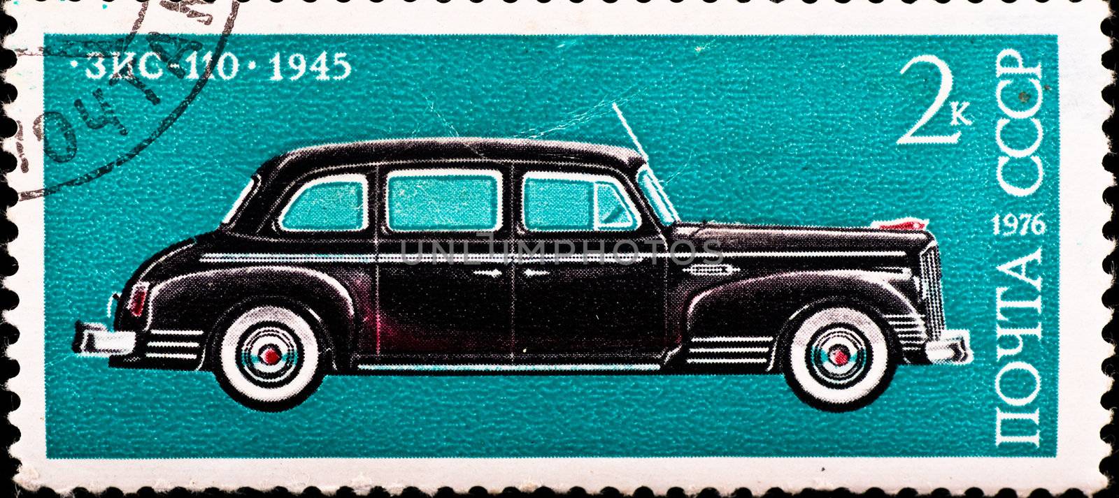 USSR - CIRCA 1976: postage stamp shows vintage car "ZIS-110", circa 1976