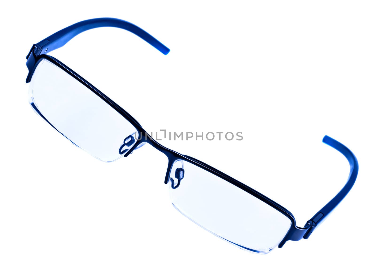 blue glasses isolated on white background