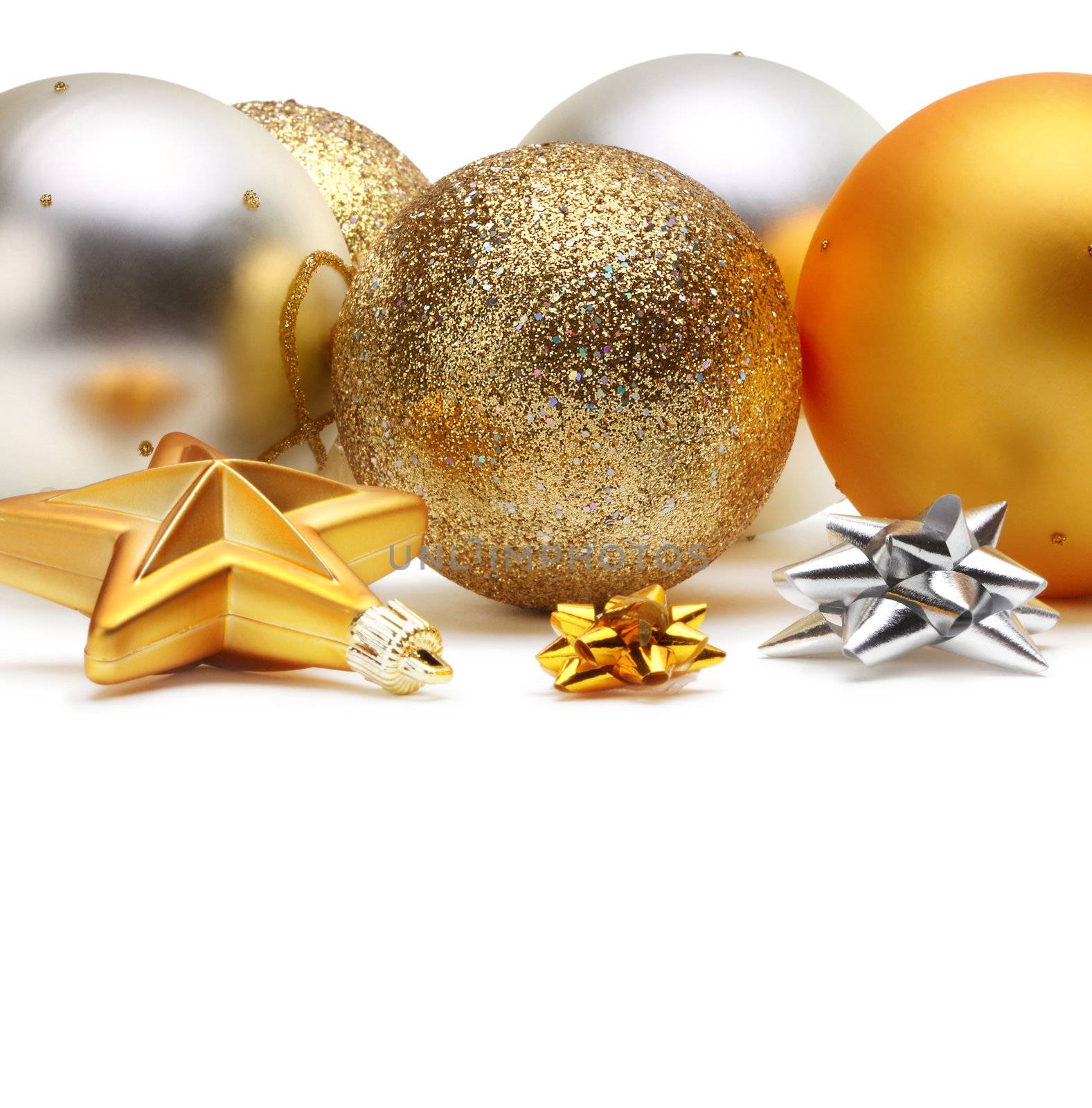 gold and silver Christmas balls  by rudchenko