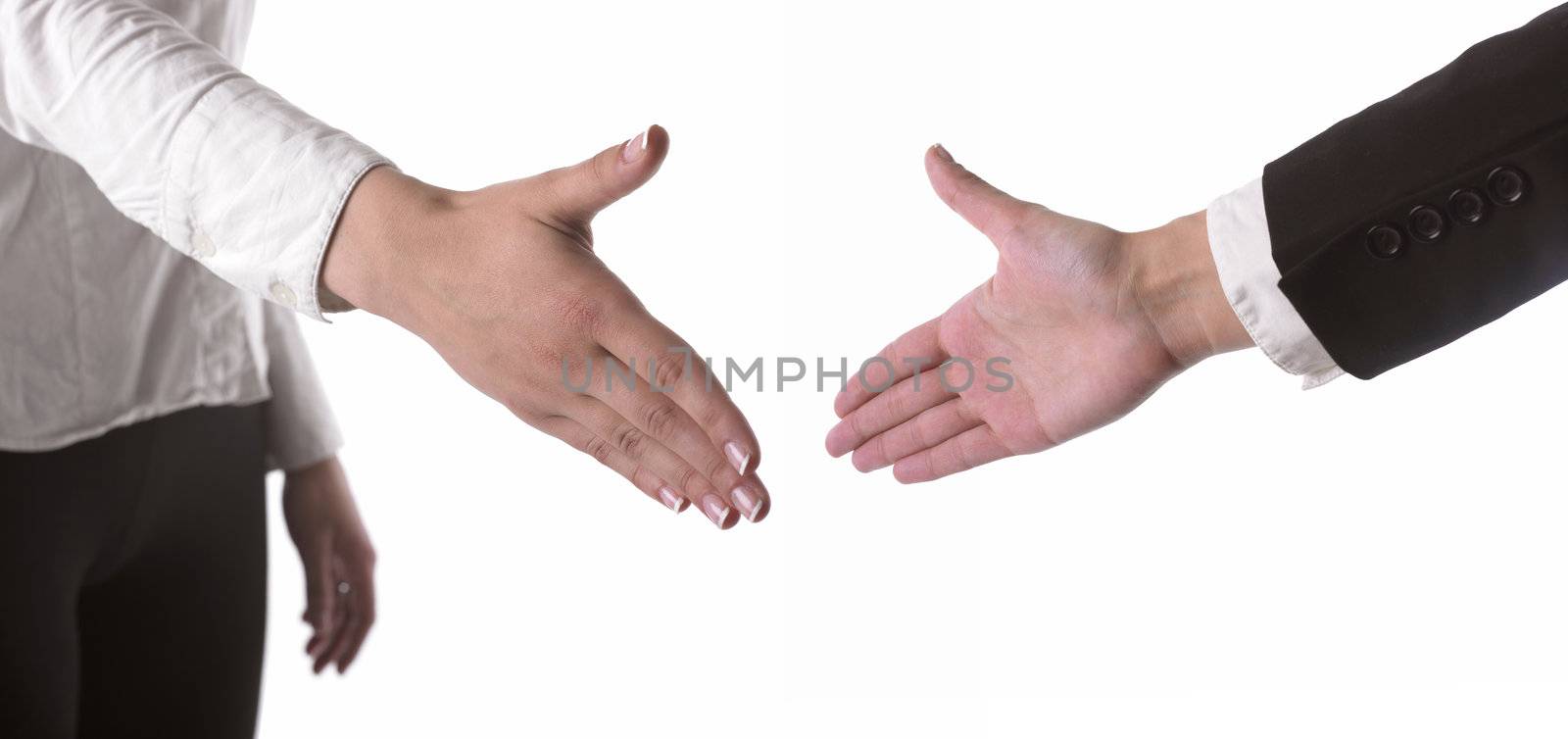 Hand Ready For Handshaking isolated on white background
