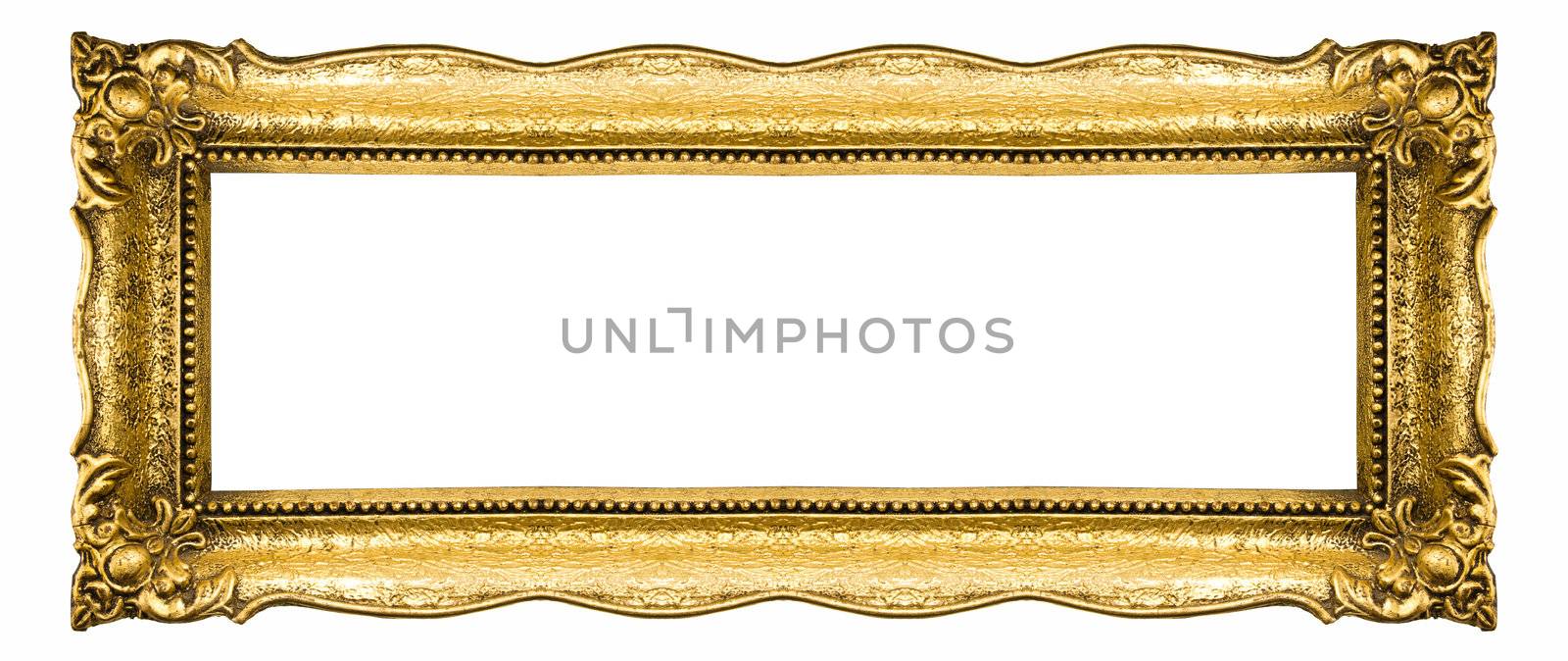 Old Picture Frame Isolated On White Background, Design Element