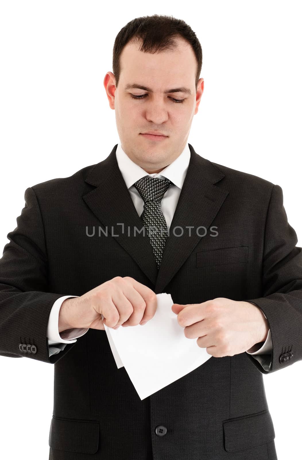 businessman tear paper by petr_malyshev