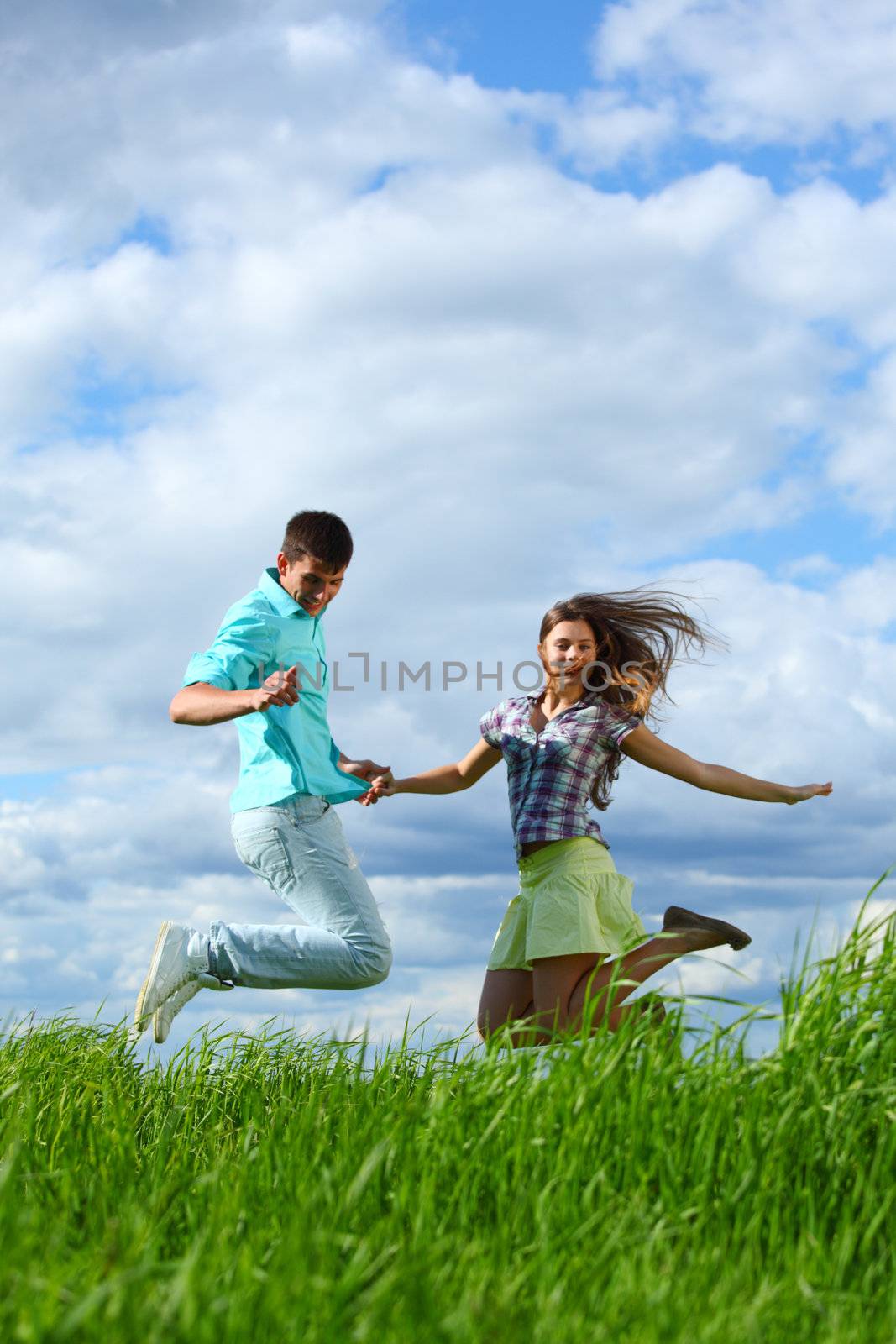 man jump in the blue sky