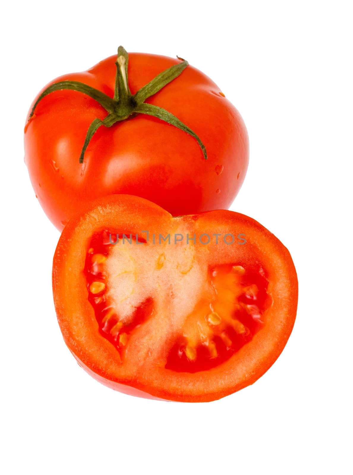 fresh tomatoes isolated on white