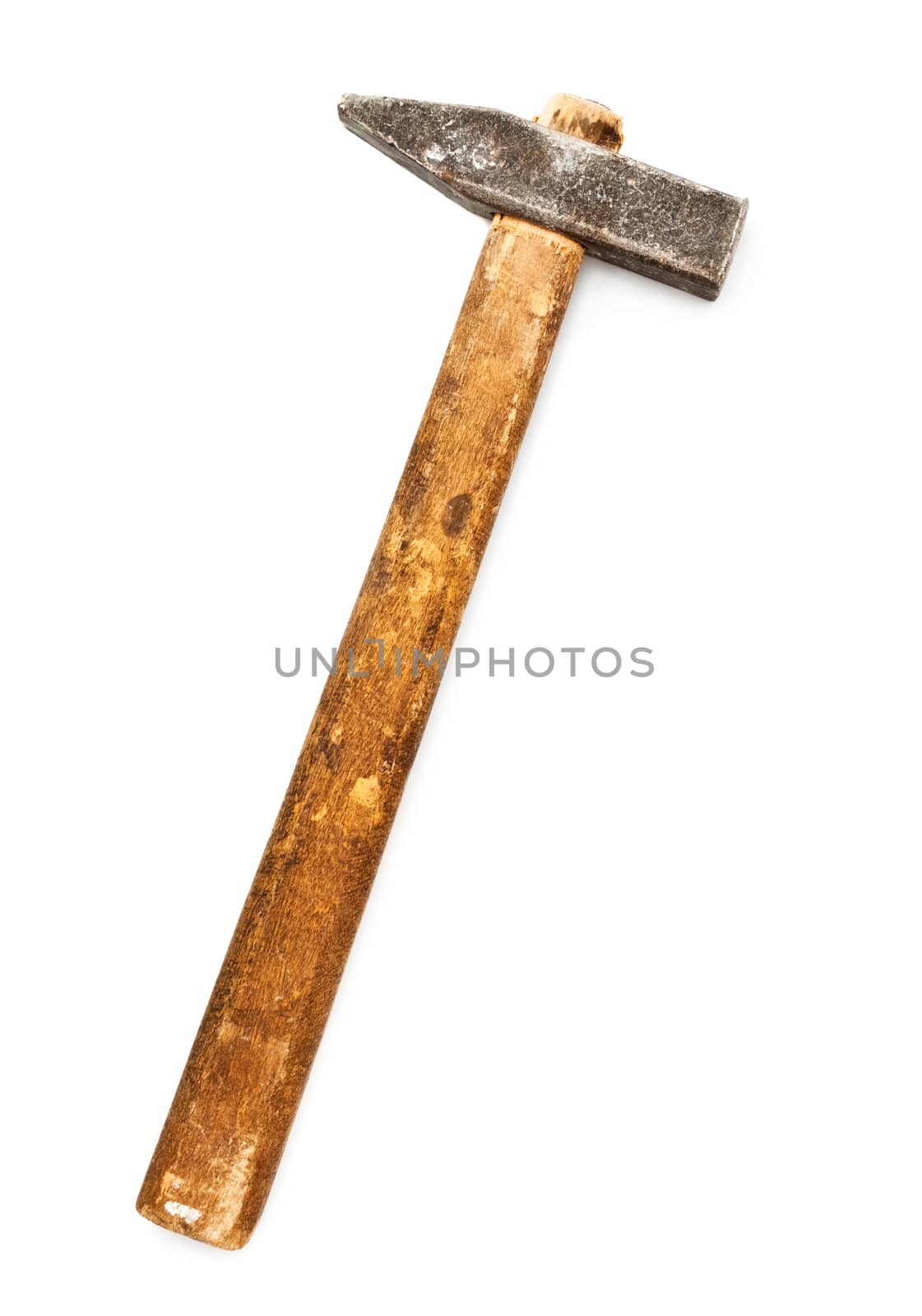 old hammer isolated on white background