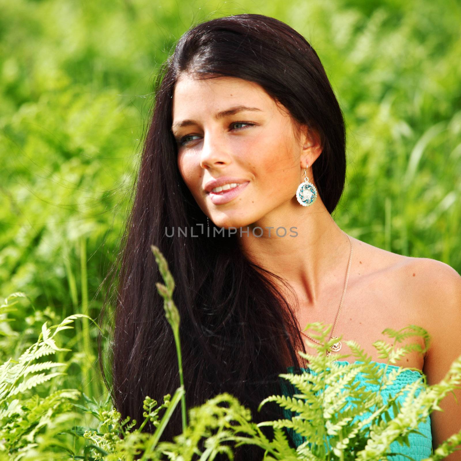 woman on flower field by Yellowj
