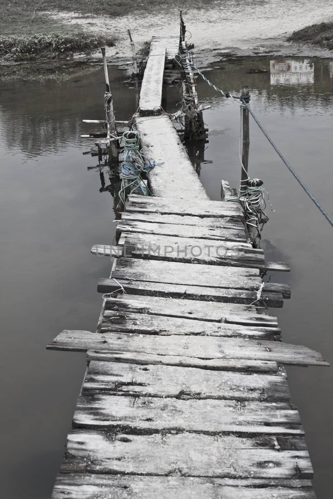 Lonely wooden pier