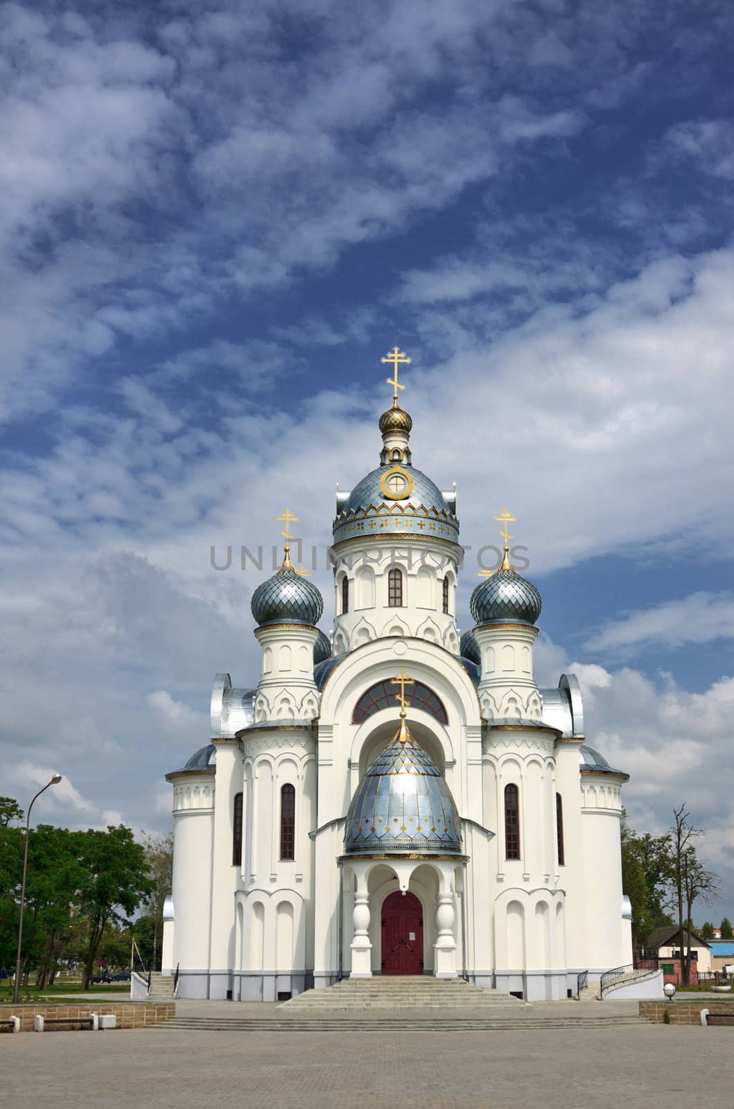 church under blue cloudy sky