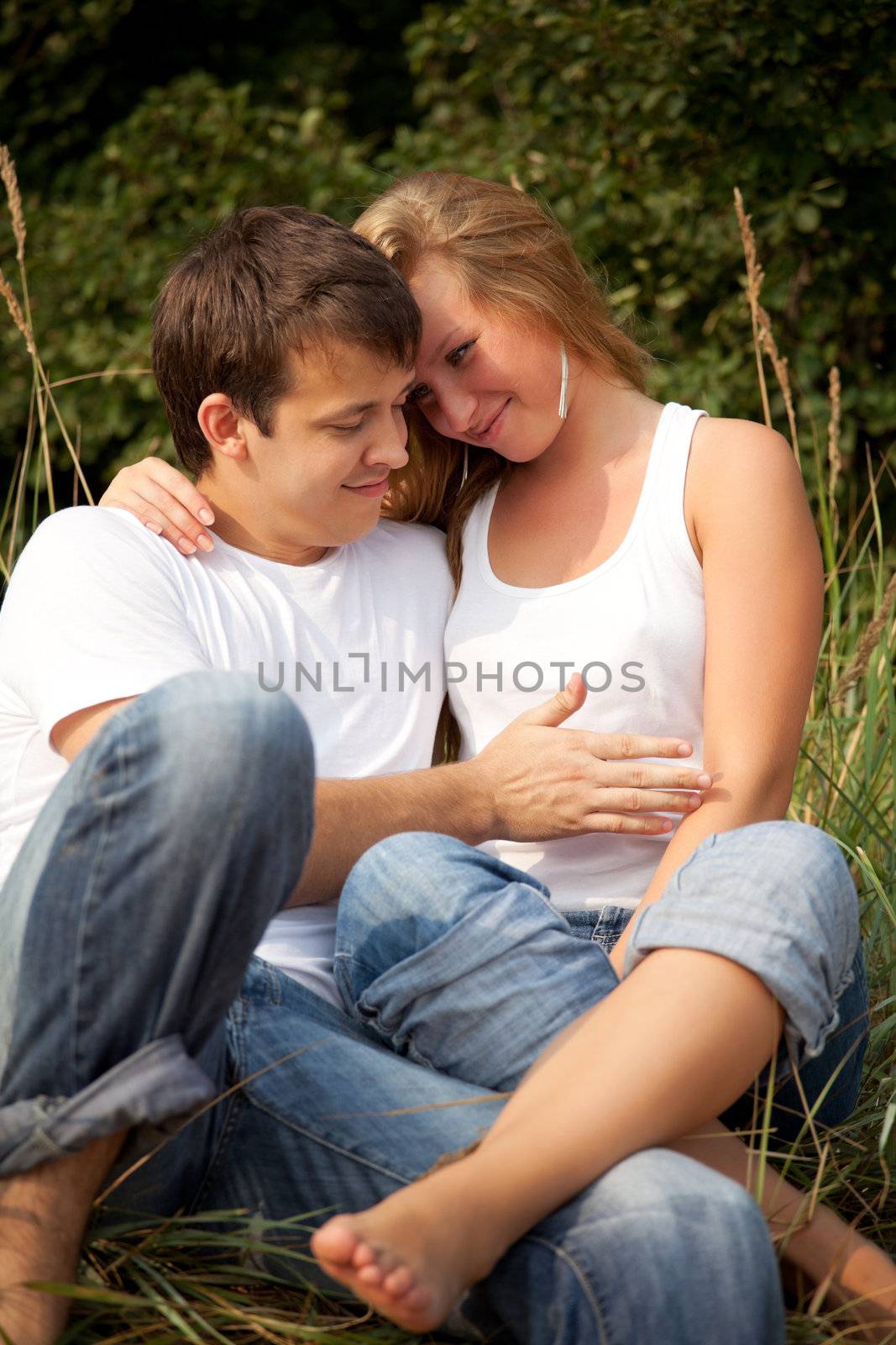 young couple dreaming about child