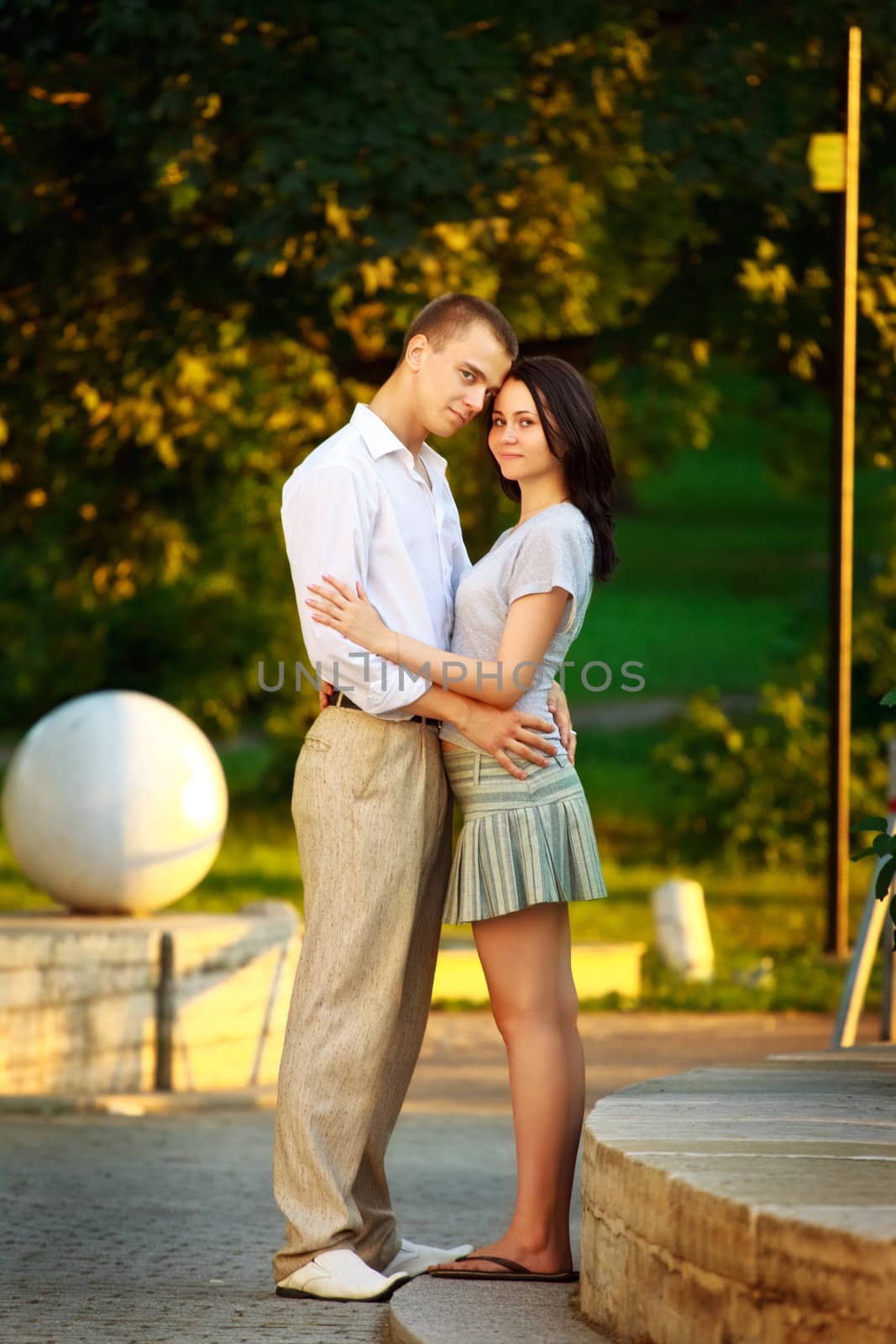 young couple in the park