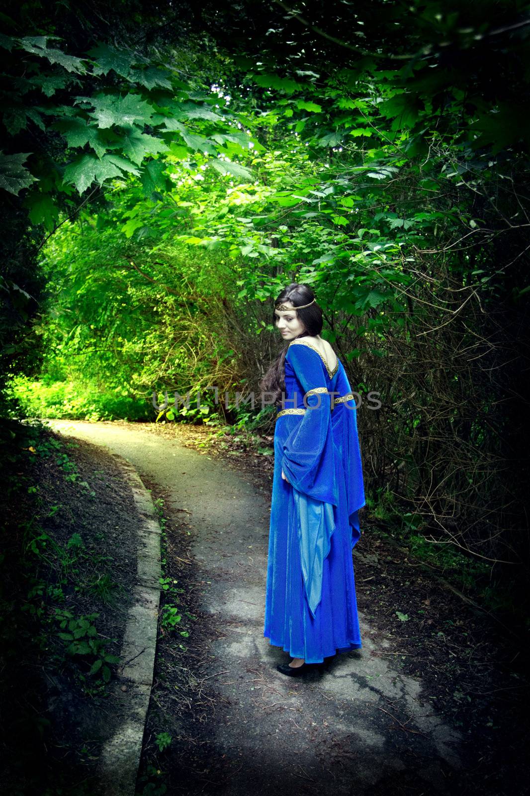 princess walk through darkest forest by petr_malyshev