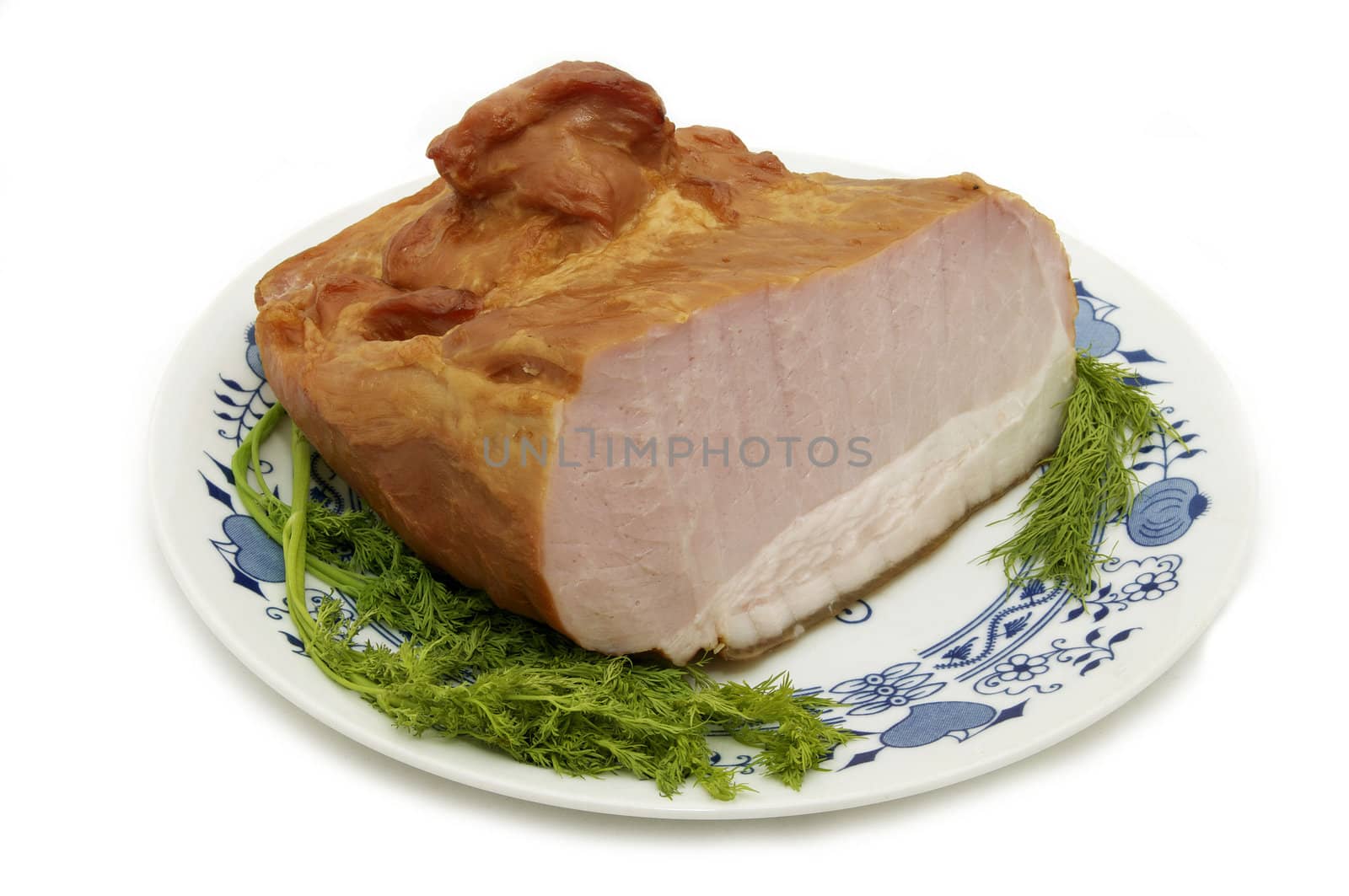 not a large piece of pork dish on a white background