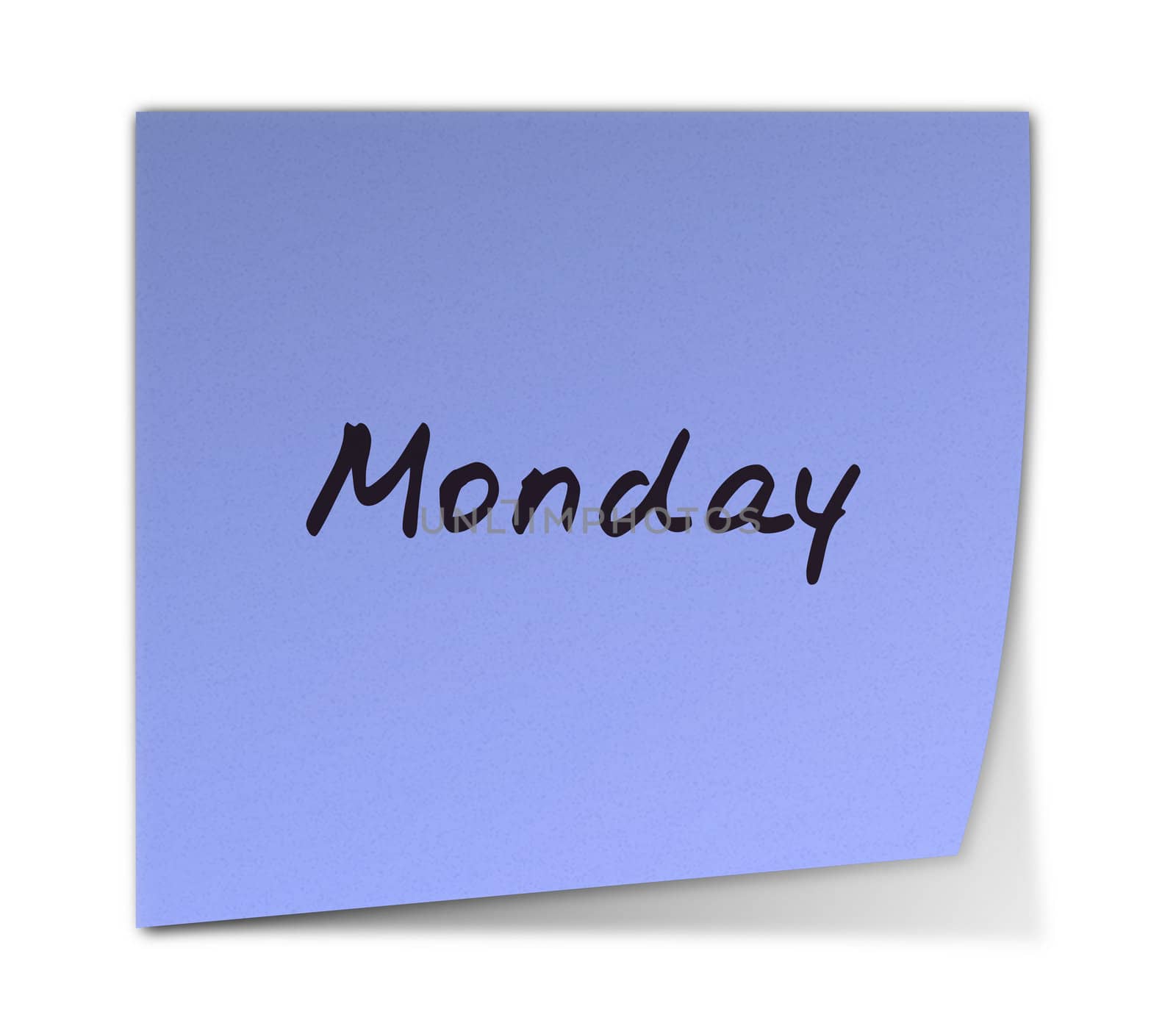 Color Post-it Notes With Handwritten Monday Weekday