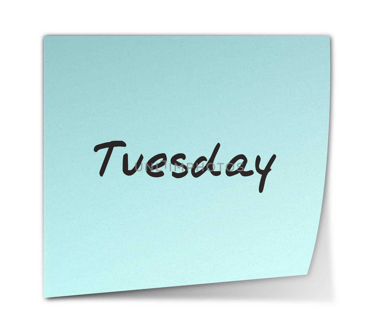 Color Post-it Notes With Handwritten Tuesday Weekday