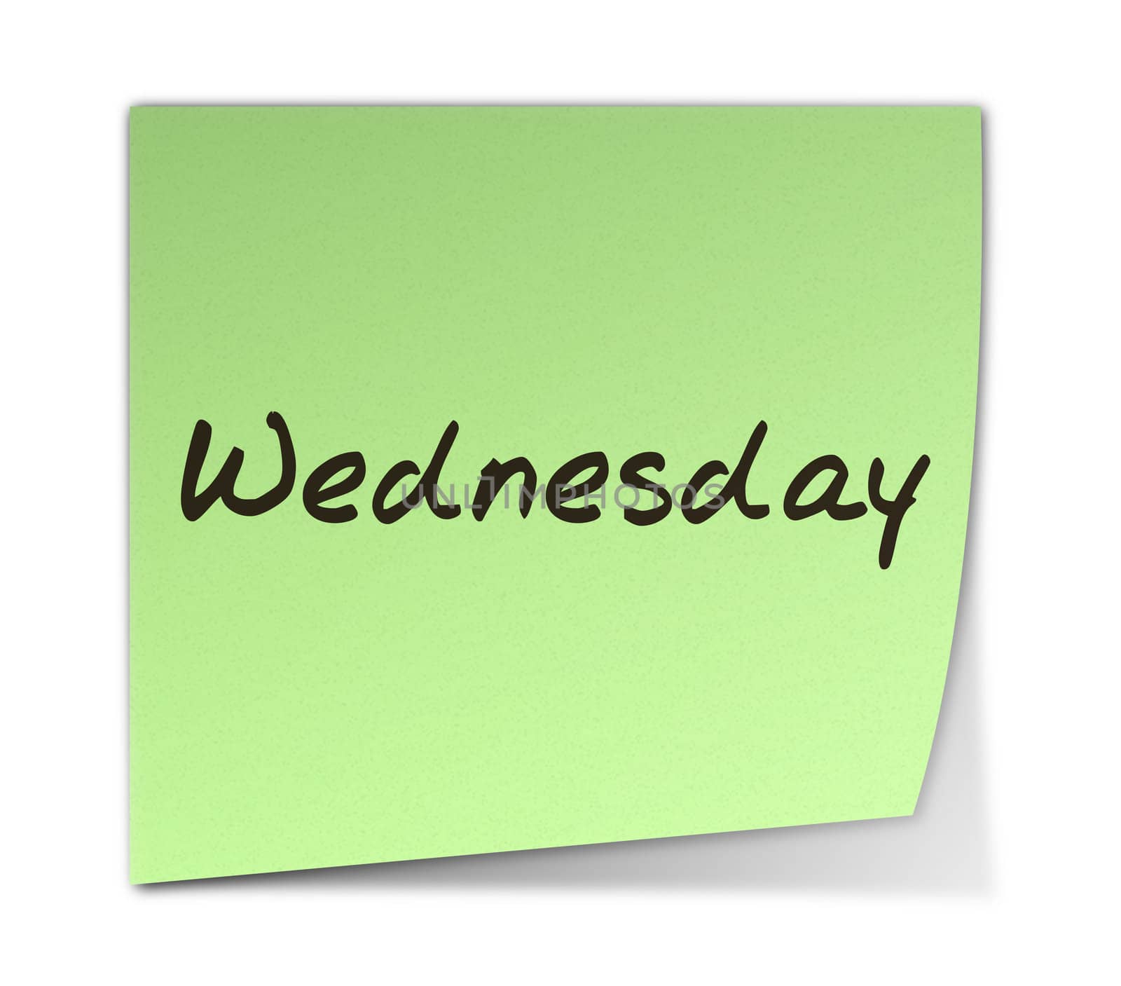 Color Post-it Notes With Handwritten Wednesday Weekday