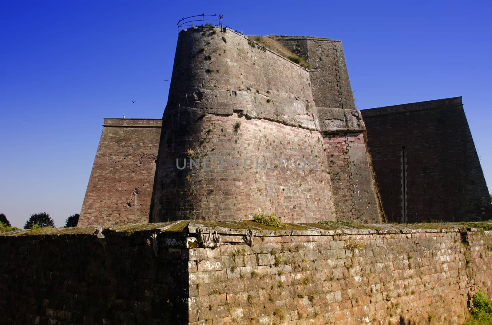 the fortified citadel on blue sky