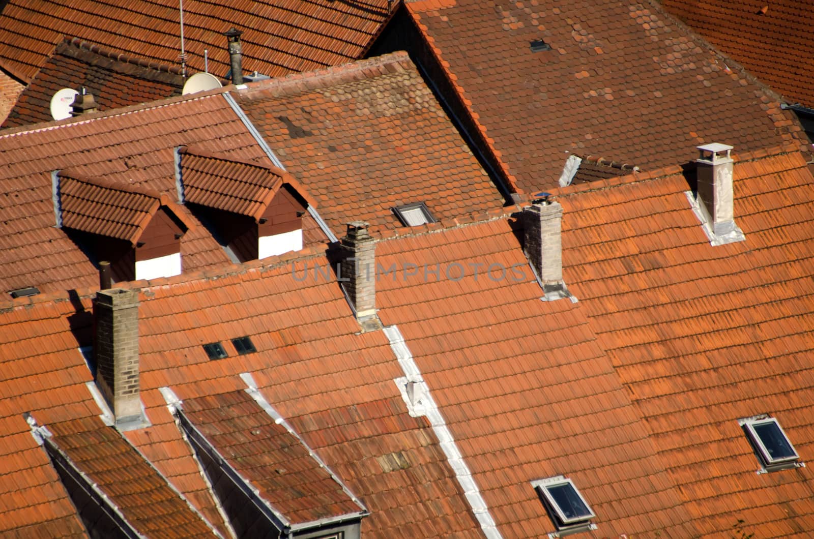 cooked  red tiles on the roofs by njaj