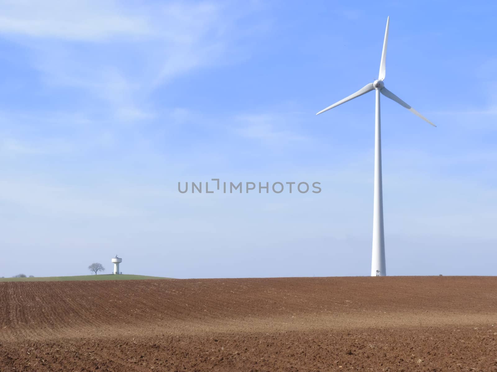 the  wind turbine and the water tower by njaj