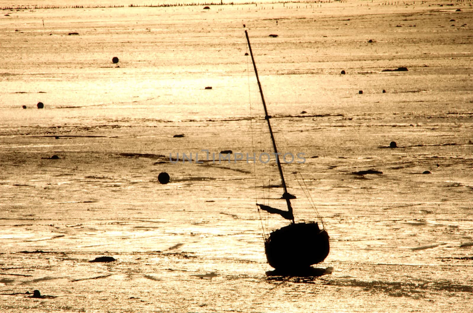the sailboat at low tide