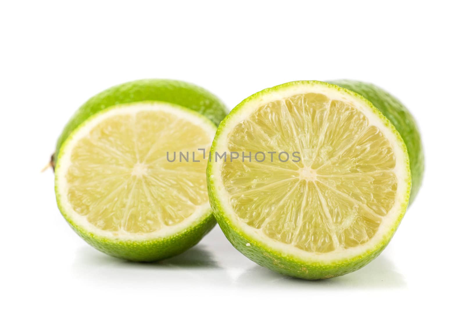 ripe lime isolated on a white background