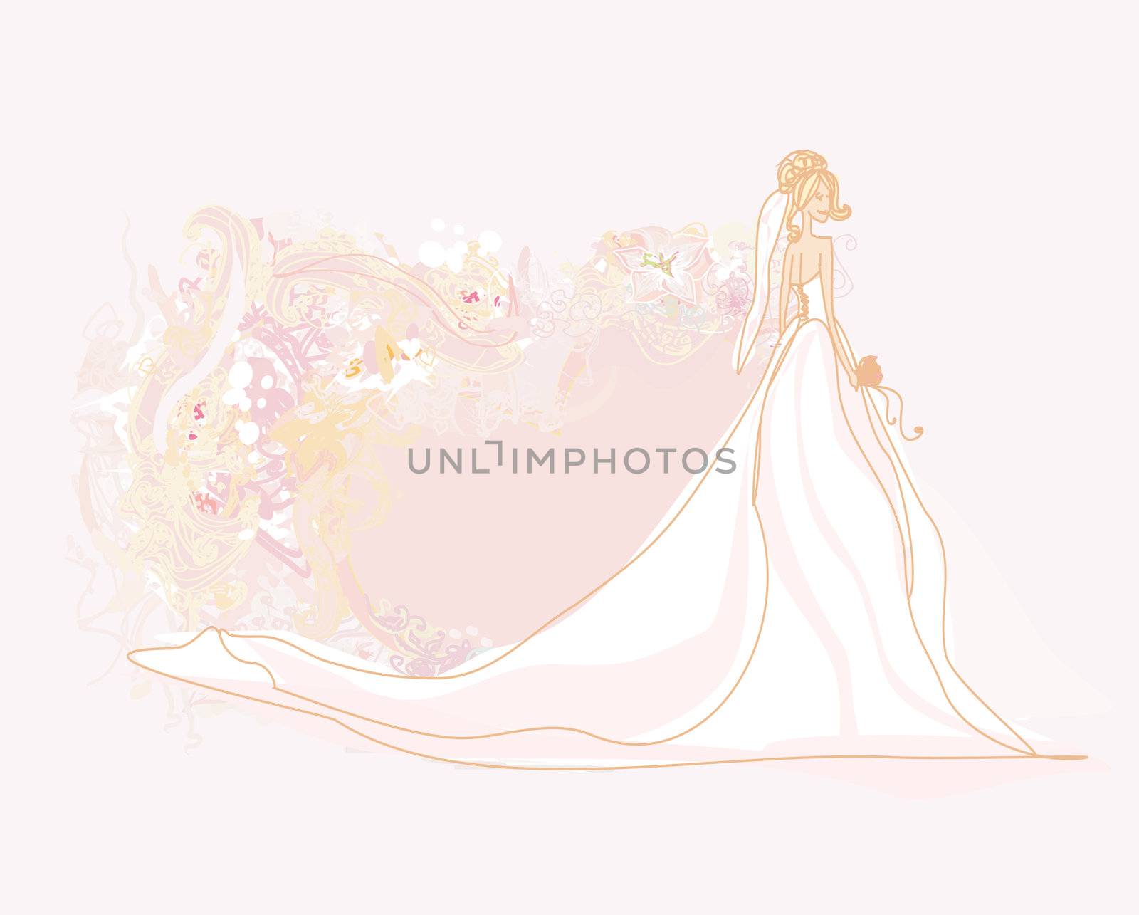 Abstract Beautiful floral bride by JackyBrown