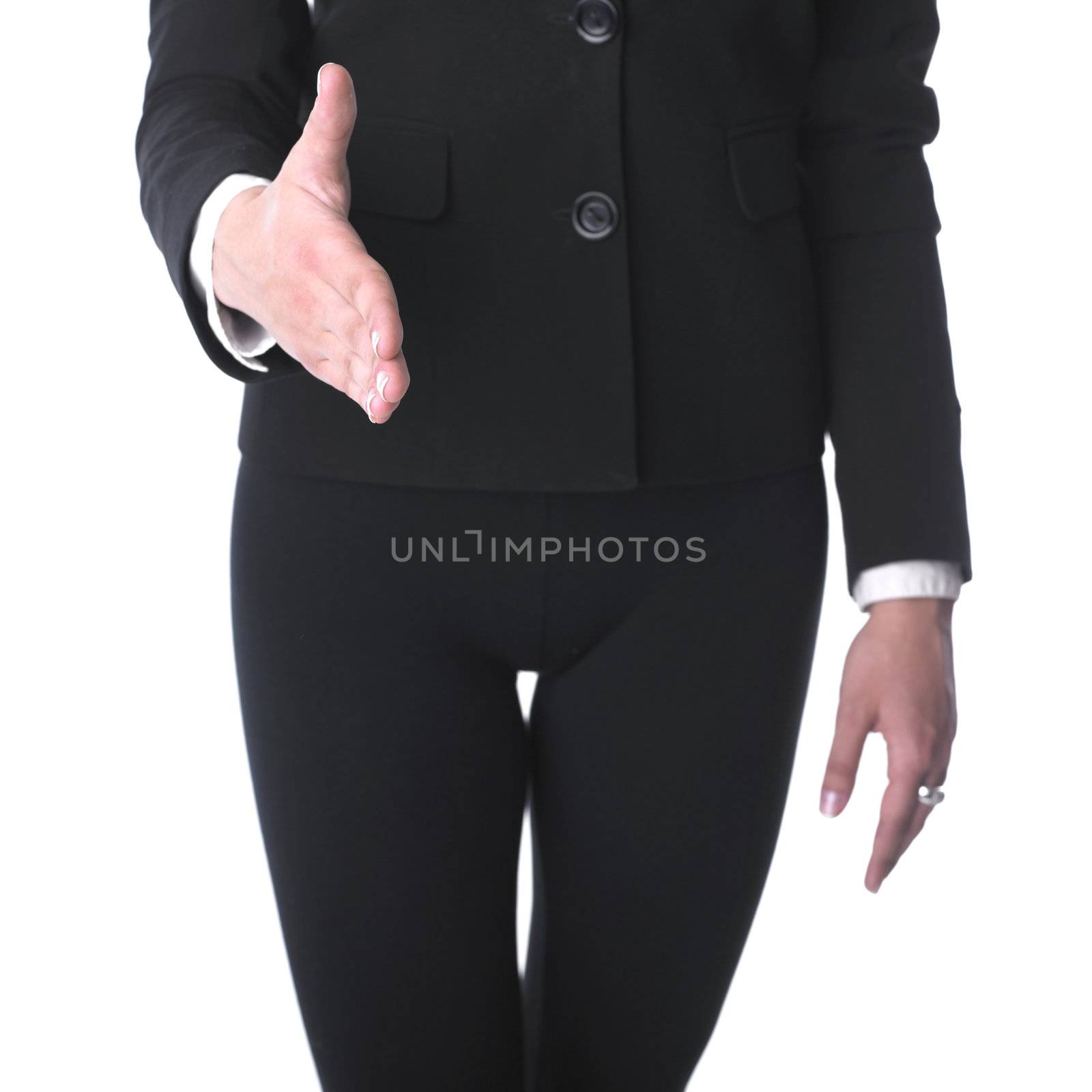 Businesswoman Ready For Handshaking by adamr