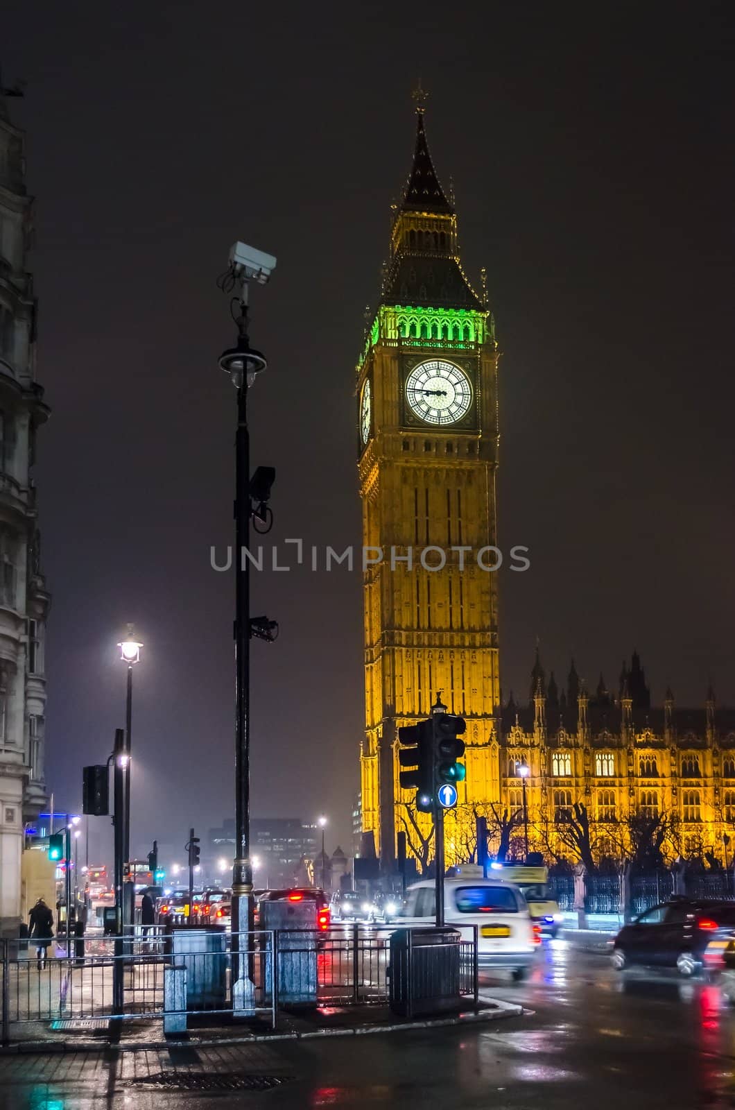 The Big Ben at night, London, UK by marcorubino