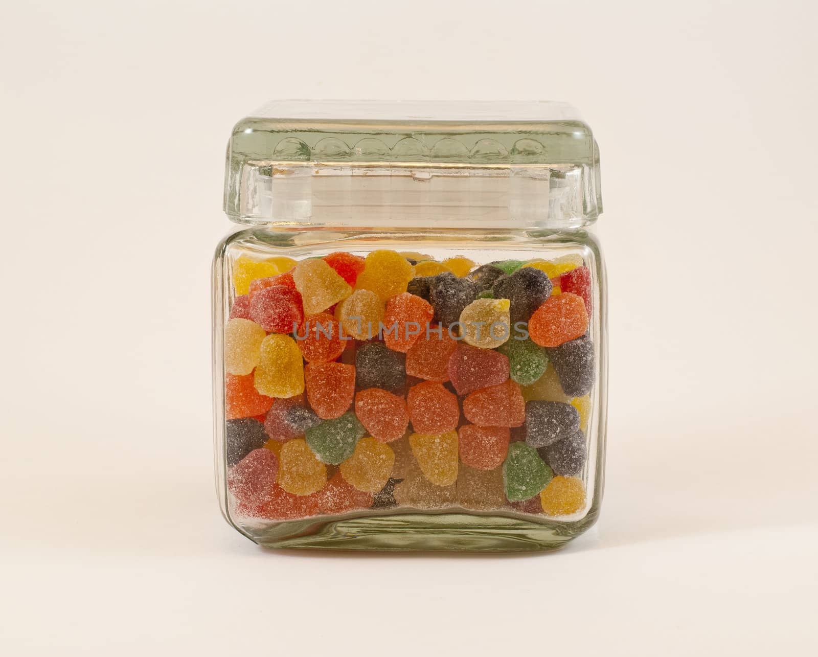 bottle with fruit candies by lauria
