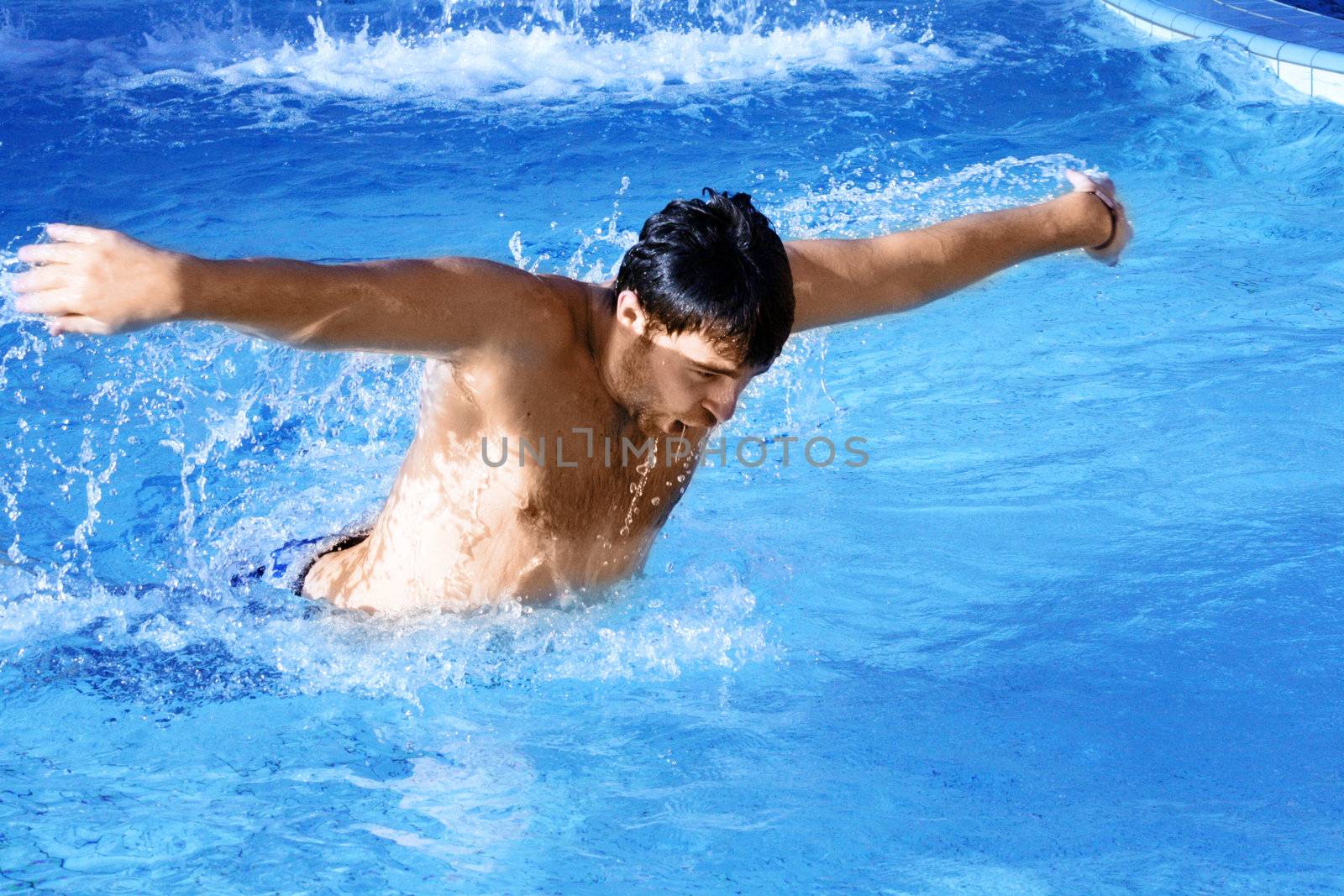 butterfly swimmer by photochecker