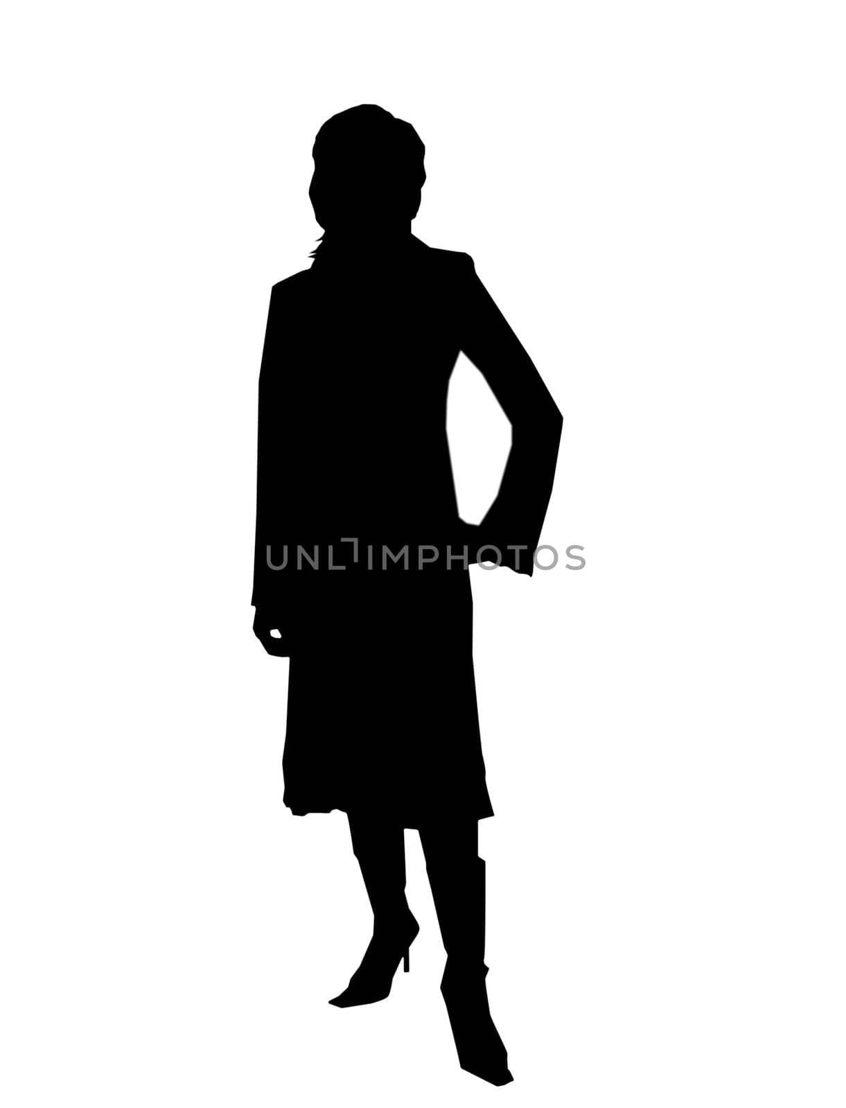 An picture of silhouette of businesswoman in office