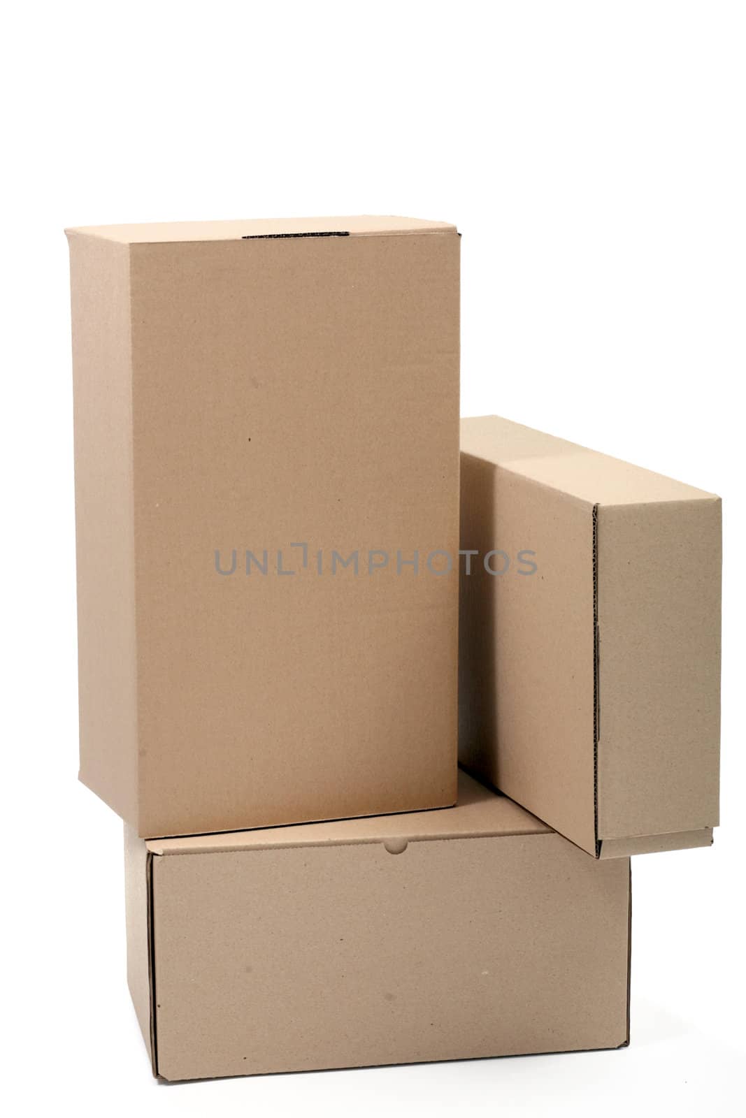 An image of three brown cardboard boxes 