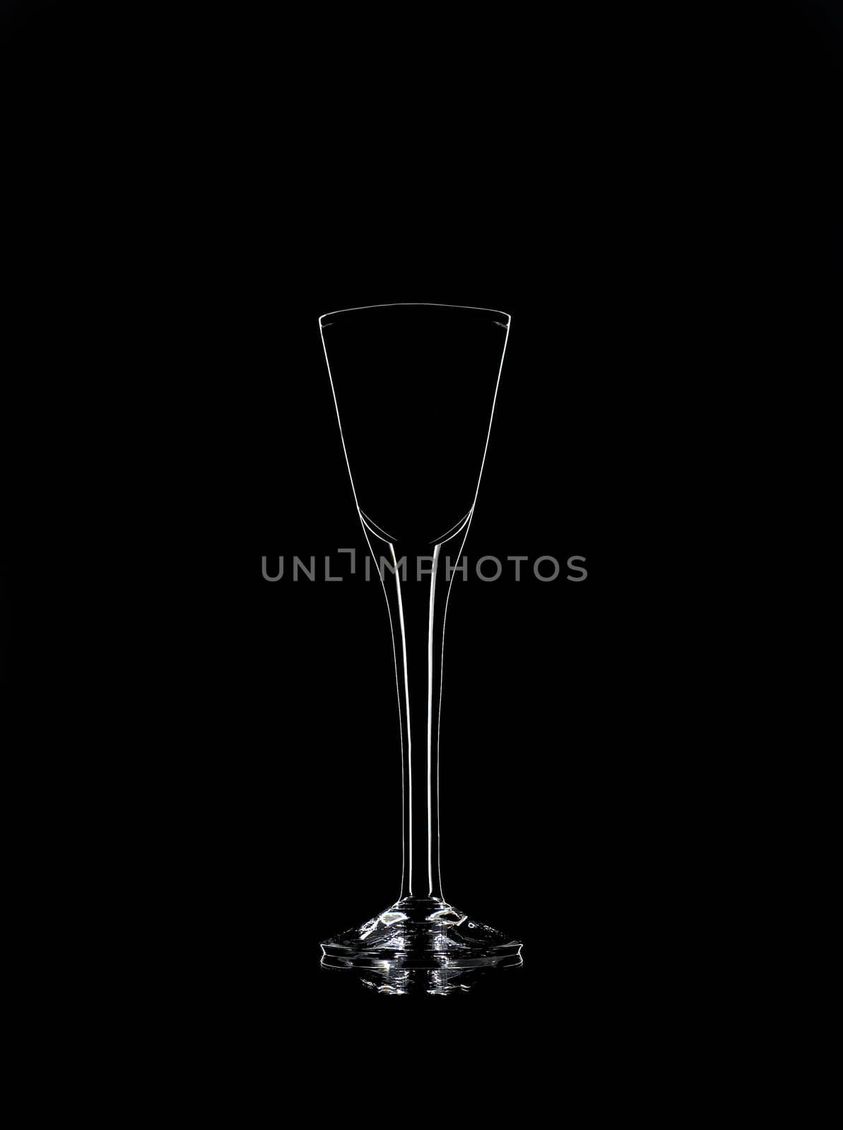 Liqueur glass Still Life on black background