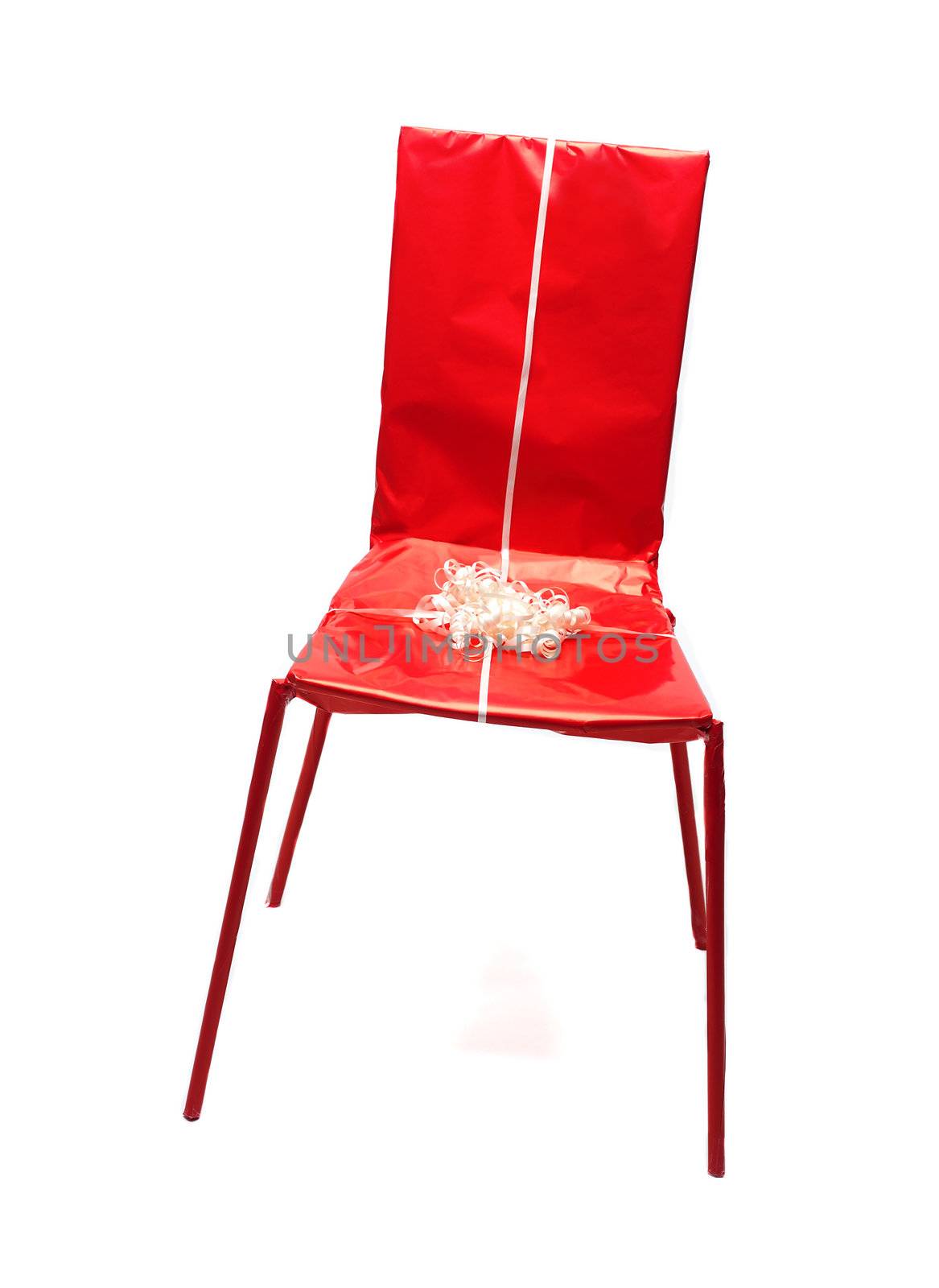 Wrapped in Chair on white background