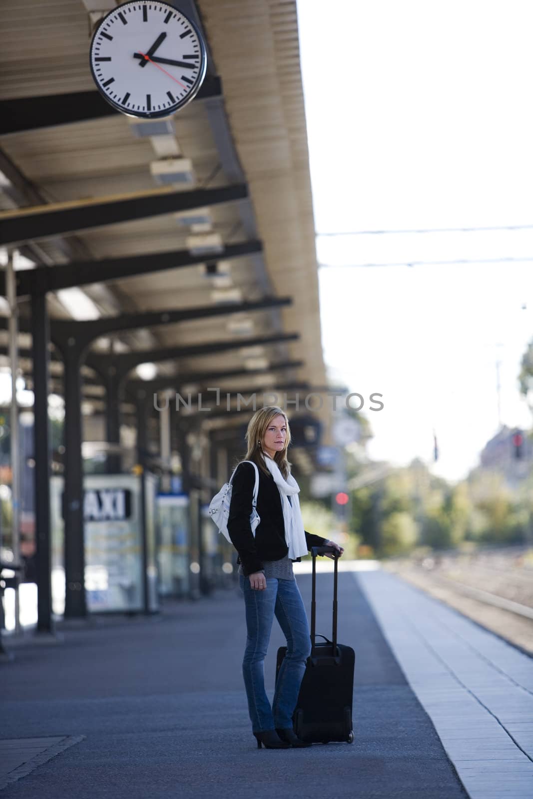Travelling Woman at the Train Station