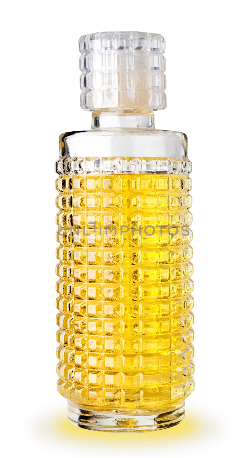 A bottle of parfum on white background, clipping path.