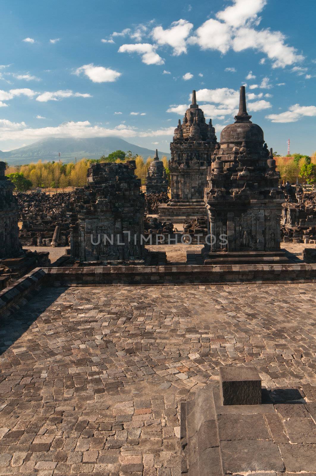 Prambanan temple, hindu temple in Indonesia of similar shape as Angkor's temples in Cambodia