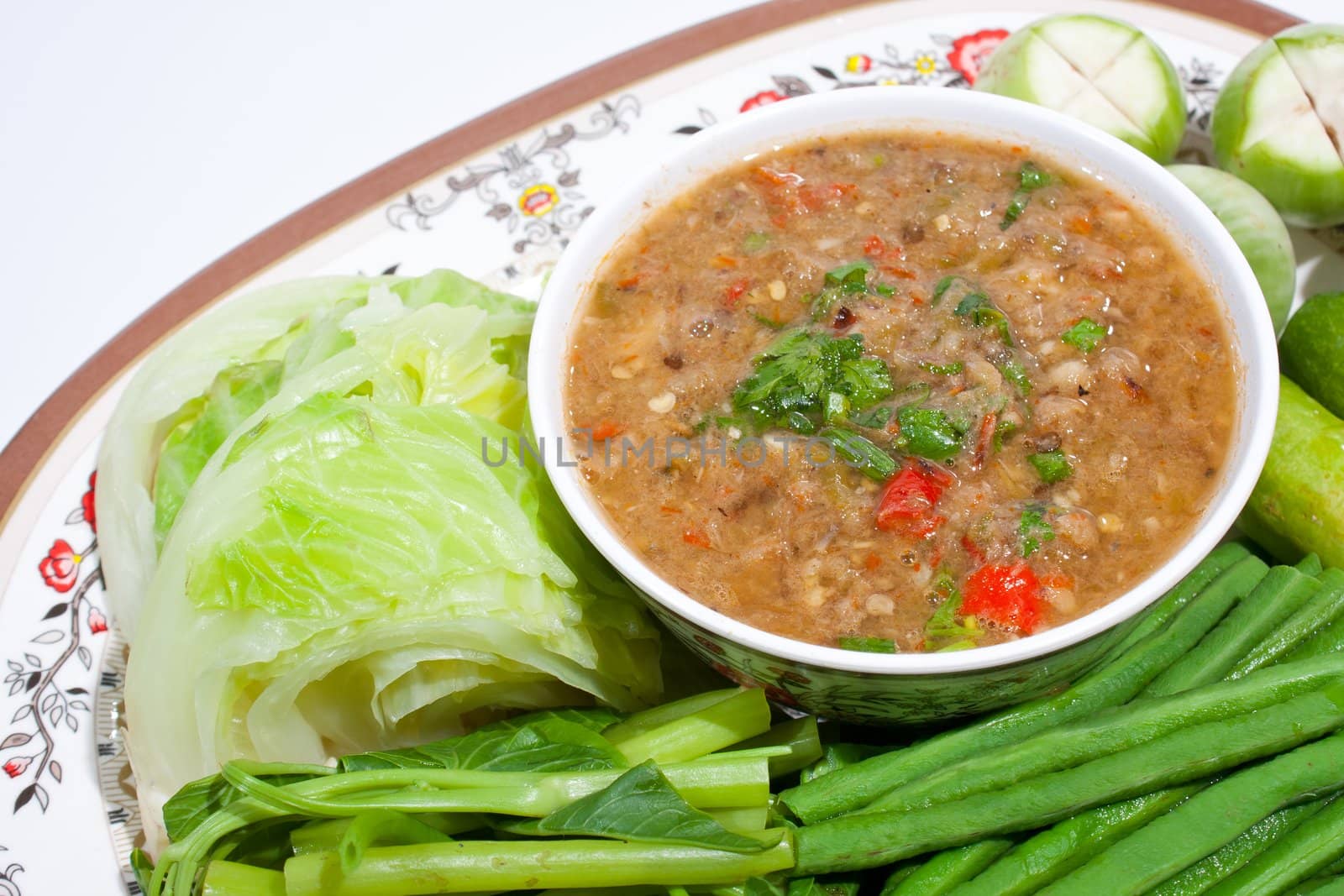 Vegetable Curry Thai food is generally cooked with spicy Thai flavors. A national menu.