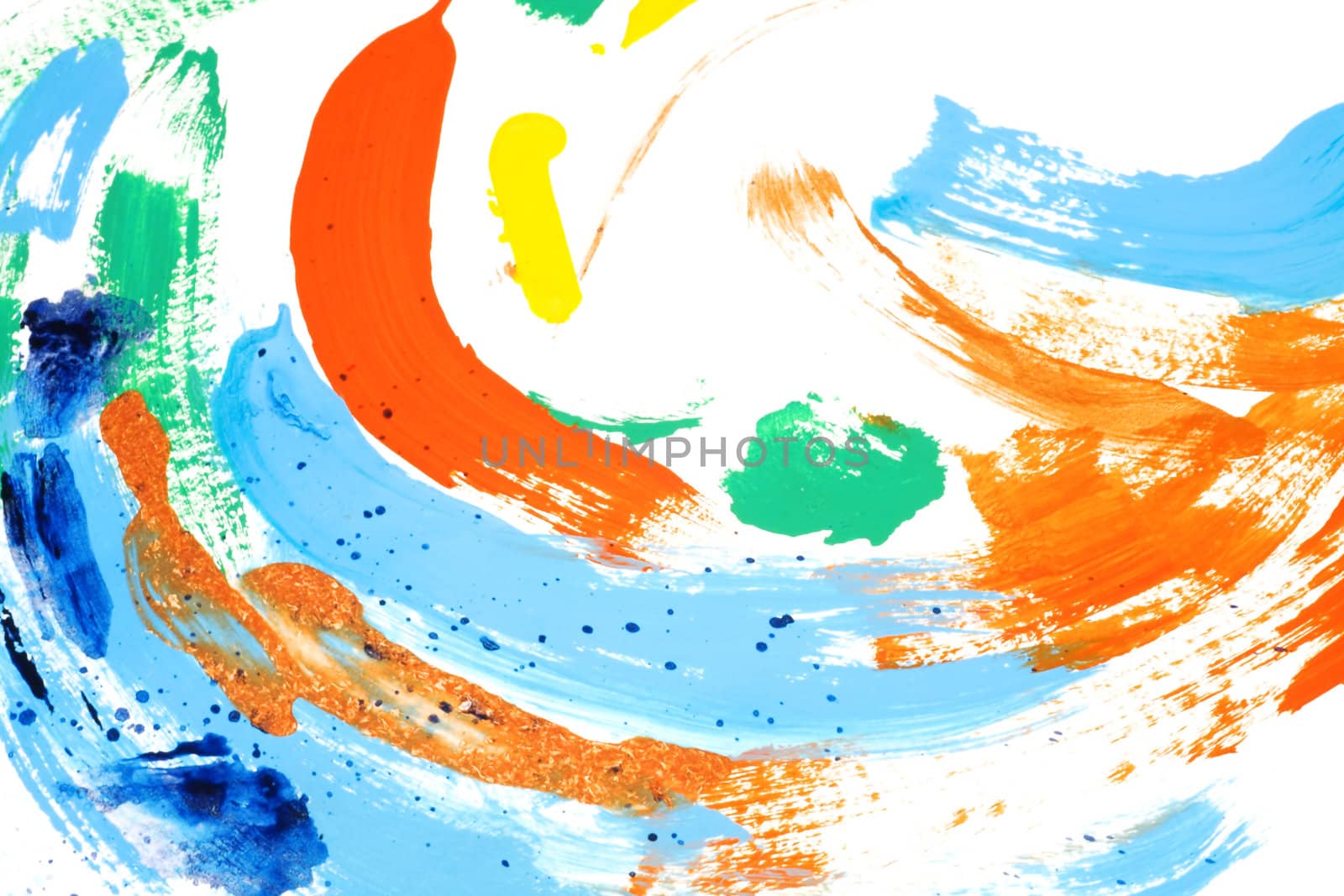 funny color paint smudges on white paper